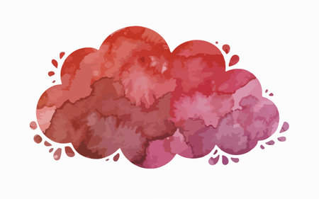 Hand drawn watercolor cloud isolated on white background. Vector illustration.のイラスト素材