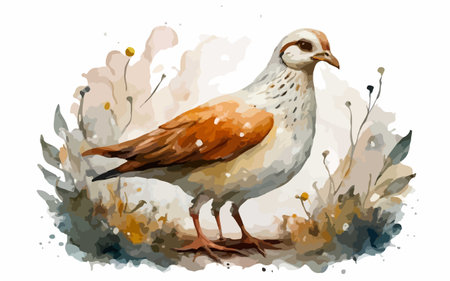 Hand drawn sketch of a dove. Watercolor illustration. Vector.のイラスト素材
