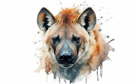 Watercolor portrait of hyena. Hand drawn watercolor illustration.のイラスト素材