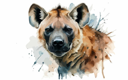 Watercolor portrait of hyena. Hand drawn watercolor illustration.のイラスト素材