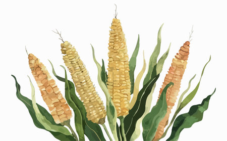 Illustration of corns on a white background. Vector illustration.のイラスト素材