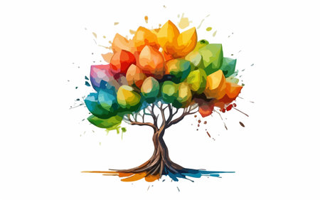 Abstract colorful tree on a white background. Vector illustration for your designのイラスト素材
