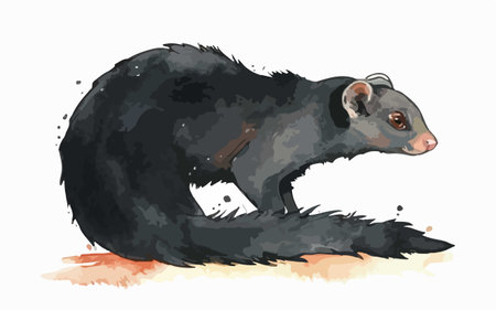 Illustration of a mongoose - isolated on a white backgroundのイラスト素材