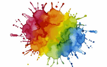 Colorful watercolor splashes on white background. Vector illustration.のイラスト素材