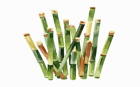 Sugar cane isolated on white background. Vector illustration of sugar cane.のイラスト素材