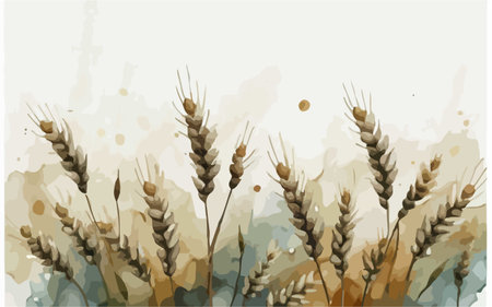 Grunge background with wheat ears. Vector illustration for your designのイラスト素材