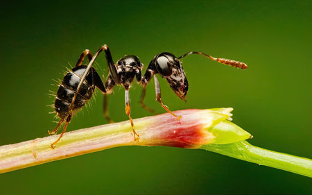 Ants mating on a plant in the wild. Macro shot.の素材