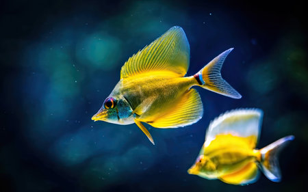 Beautiful tropical fish swimming in an aquarium. Tropical underwater world.の素材