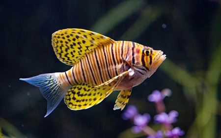 Tropical fish swimming in the aquarium. Aquarium fish.の素材