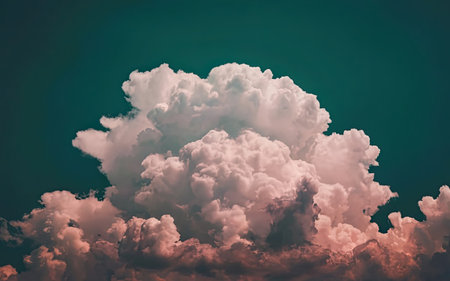 beautiful fluffy clouds in the sky - retro vintage effect style picturesの素材