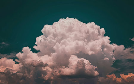 Cloudscape has been developing in gorgeous form.  Filtered image processed vintage effect.の素材