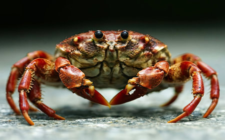Red rock crab, close-up portrait, selective focus, shallow DOFの素材