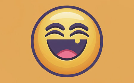 Smiley icon. Emoticon with happy face. Vector illustrationの素材