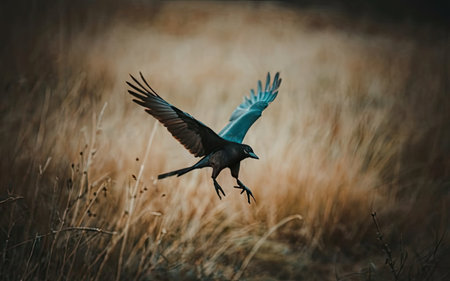 Hooded Crow (Corvus corax) in flightの素材