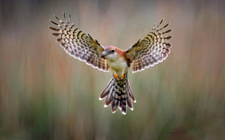 Red-footed falcon (Falco rufescens) in flightの素材
