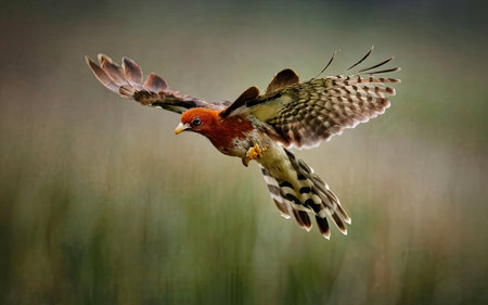 Red-footed falcon (Falco tinnunculus) in flightの素材