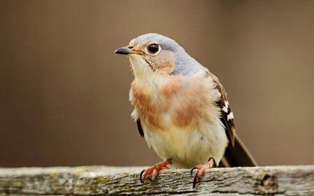 Female Eastern Bluebird (Sialia sialis) perched on a fenceの素材