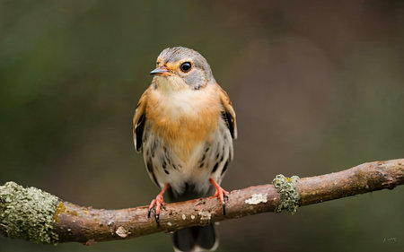 Rufous-backed Thrush (Turdus merula)の素材