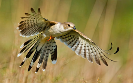 Common kestrel (Falco tinnunculus) in flightの素材
