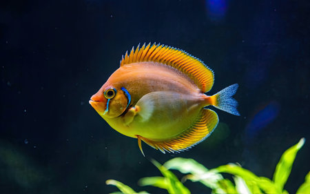 Discus fish swimming in the water. Tropical fish. Marine life.の素材