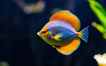 Tropical fish in the aquarium, close-up view.の素材