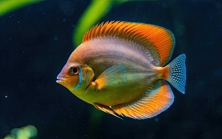 Discus fish swimming in the aquarium. Tropical fish. Marine life.の素材