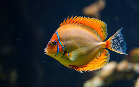 Cichlid fish in the aquarium. Underwater world.の素材