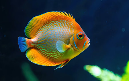 tropical fish in an aquarium close up. tropical fish in an aquariumの素材