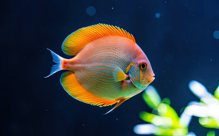 Tropical fish in an aquarium, closeup of photo.の素材