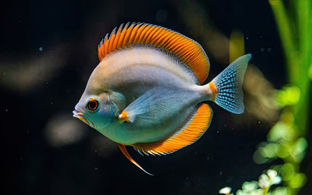 The discus fish in the aquarium. Fish in the aquarium.の素材