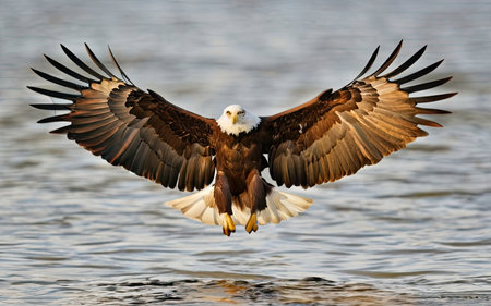 Bald Eagle (Haliaeetus leucocephalus) in flightの素材