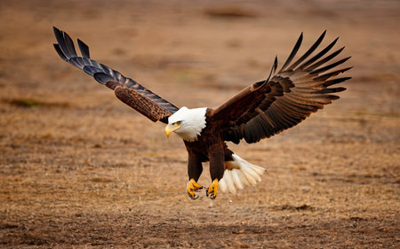 Bald Eagle (Haliaeetus leucocephalus) in flightの素材