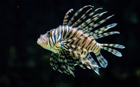 Lionfish (Pterois volitans) in the aquariumの素材
