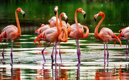 Flamingos in the lake. Wildlife scene from nature.の素材