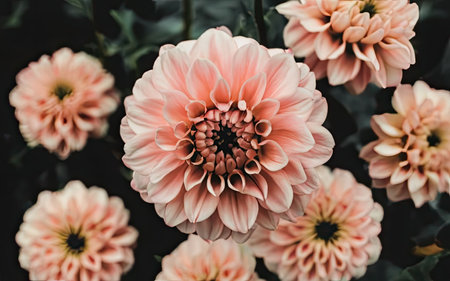 Beautiful dahlia flower in garden - Vintage effect style picturesの素材
