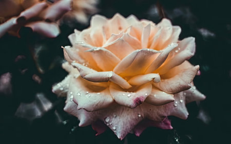 Beautiful pink rose in the garden - Vintage effect style pictures.の素材