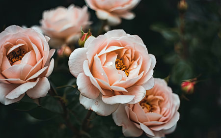 Beautiful roses in the garden, Roses are beautiful with a beautiful sunny day.の素材
