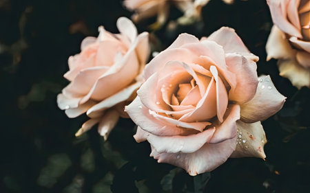 Beautiful roses in the garden - Vintage filter effect processing style picturesの素材