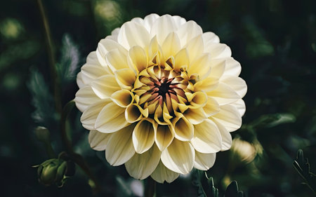 Beautiful dahlia flower in the garden, close-upの素材