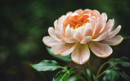 Close up of a beautiful pink dahlia flower in the gardenの素材