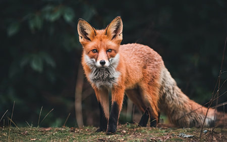 Red fox (Vulpes vulpes) in the forest.の素材
