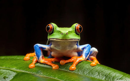 Red-eyed tree frog, Agalychnis callidryasの素材