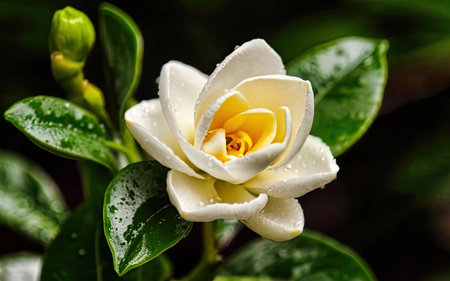 Camellia jasminoides flower in garden.の素材