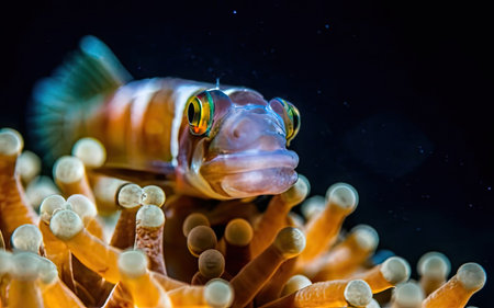 Aquarium clownfish in the Red Sea, Egypt, Africaの素材