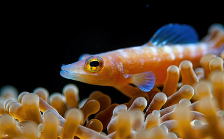 Coral fish on the coral reef in the deep tropical sea.の素材
