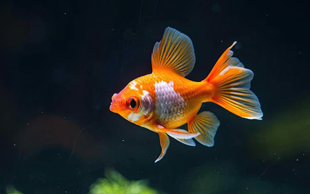 Goldfish swimming in the aquarium. Goldfish swimming in the aquarium.の素材