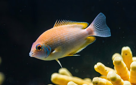 Beautiful tropical fish swimming in an aquarium. Underwater world.の素材