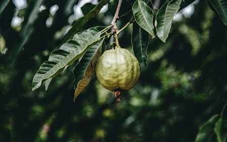 Guava fruit on the tree. Tropical fruit in the tropics.の素材