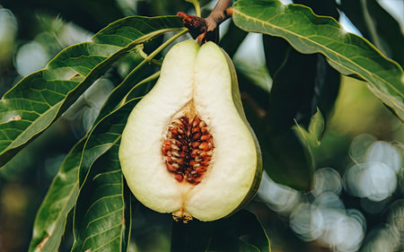 Ficus carica, also known as guava or fig tree.の素材