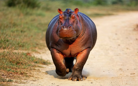 Hippo in Chobe National Park, Botswana, Africaの素材